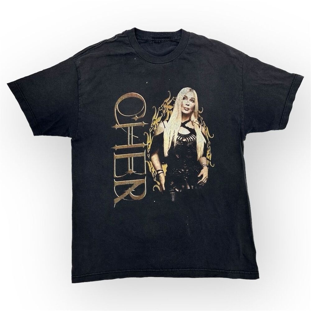 Vintage Cher Farewell Tour 2003 Concert T-Shirt Black Graphic Print